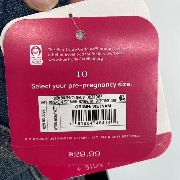 Isabel Maternity Jeans Women’s 10 Vintage Straight Side Panel Distressed - Picture 6 of 7